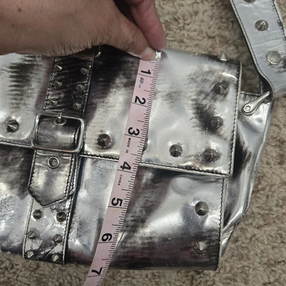 Le Silla Silver Distressed Studded Women's Bag